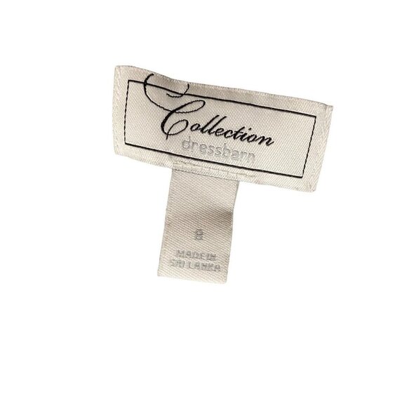 Dressbarn Collection LONDON TIMES SILVER V-NECK SLEEVELESS RUFFLES DRESS SIZE 8 - Picture 9 of 12